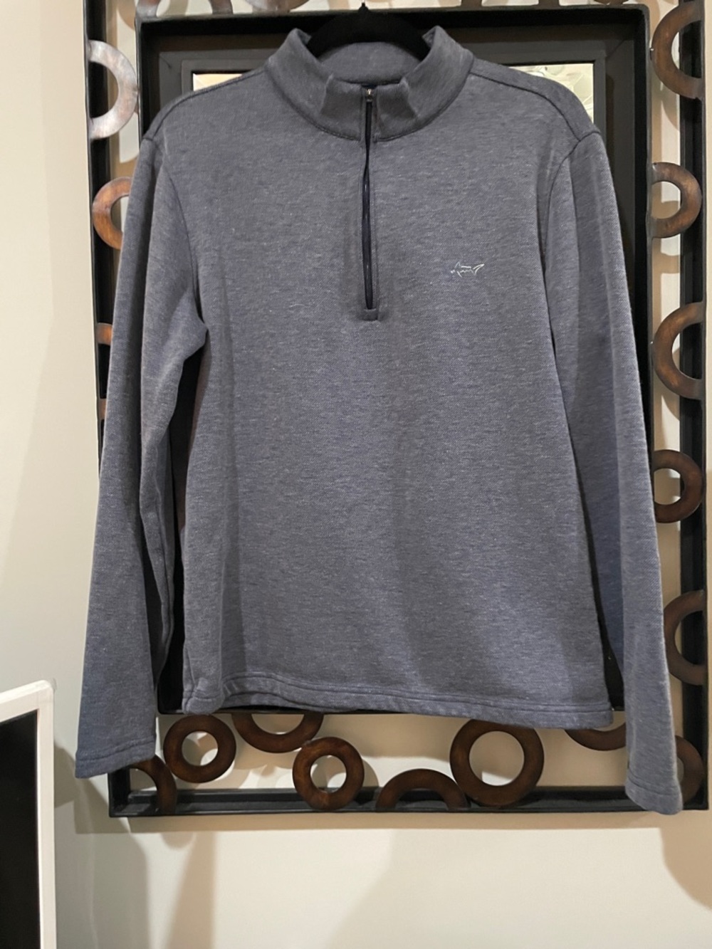 GREG NOTMAN Mens Quarter-Zip Pullover - Blue  Gray